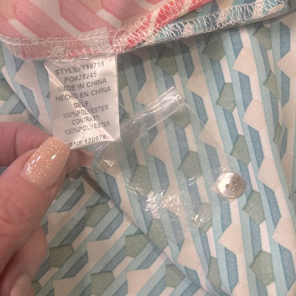 Entro Geometric Pattern Boxy Loose Fit Short Sleeve Top Size Small - Picture 12 of 14